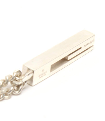 美品 GUCCI ネックレス SV925 カットアウトG バー ユニセックス グッチ