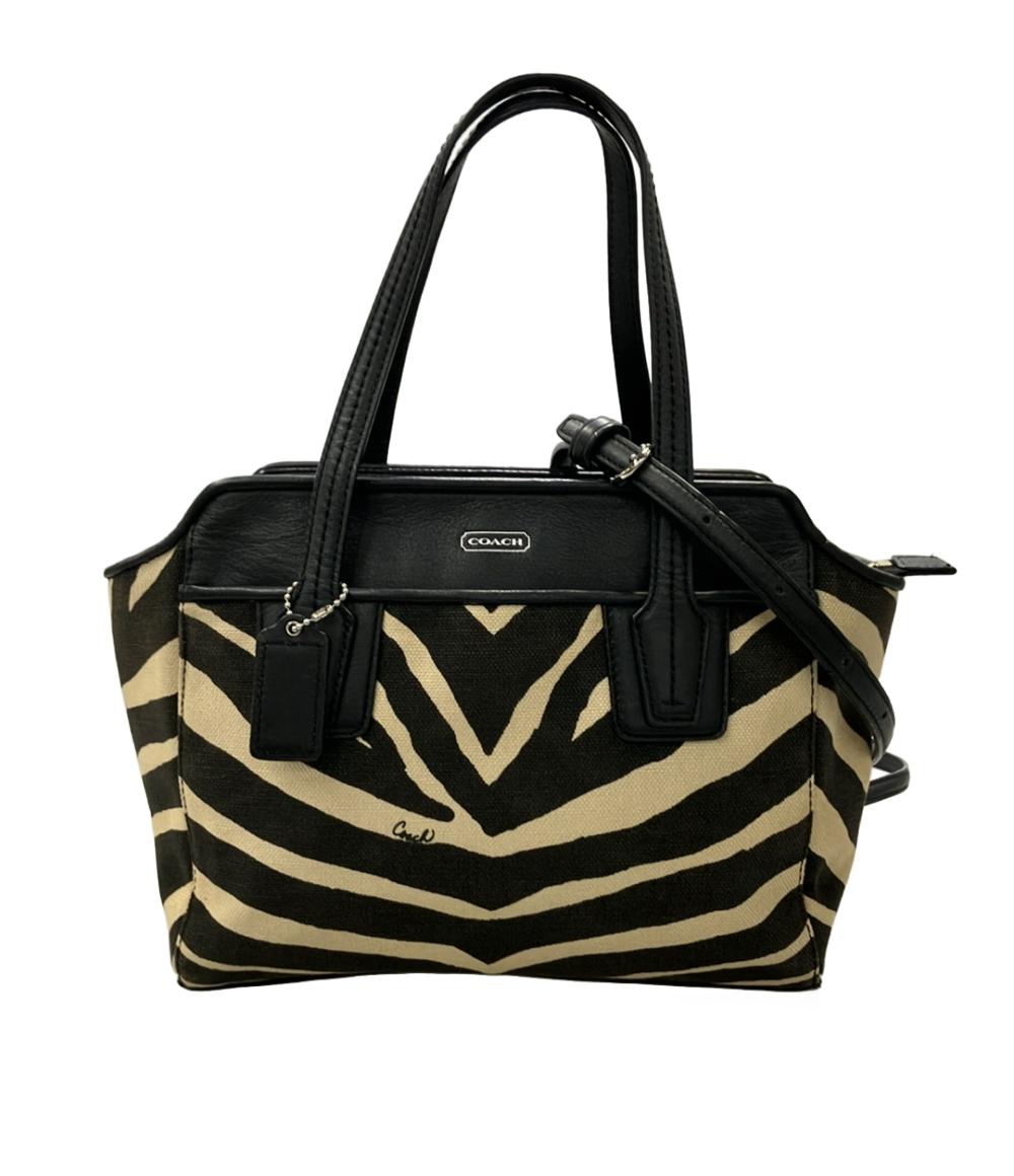 COACH 2WAY ハンドバッグ ショルダーバッグ 斜め掛け ゼブラ柄 レディース コーチ