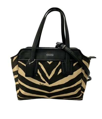 COACH 2WAY ハンドバッグ ショルダーバッグ 斜め掛け ゼブラ柄 レディース コーチ