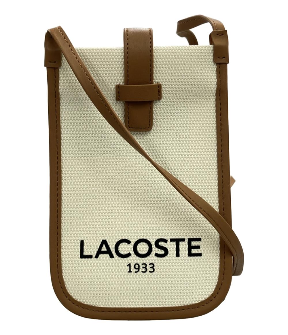 美品 LACOSTE ショルダーバッグ スマホポーチ ヘリテージキャンバス コットンキャンバス レディース ラコステ