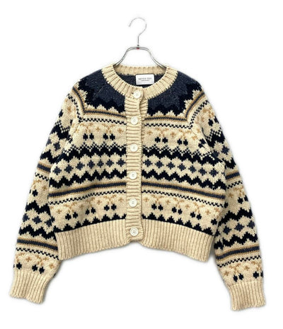 SEVEN TEN by MIHO KAWAHITO 長袖 チェリージャガードカーディガン レディース SIZE M セブンテン バイ ミホ カワヒト