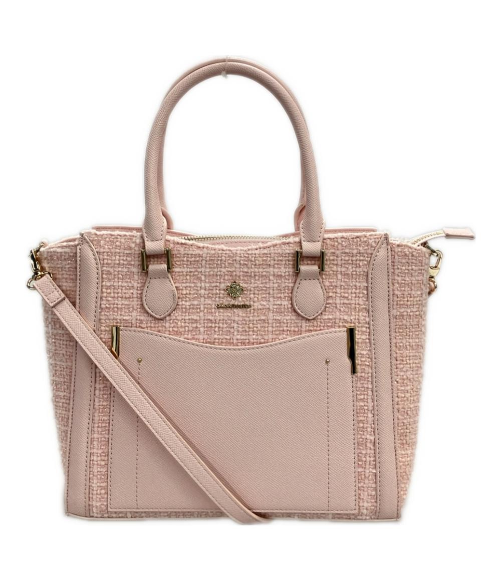 美品 サマンサベガ ハンドバッグ ショルダーバッグ 2WAY 斜め掛け ツイード ダイヤカット レディース Samantha Vega