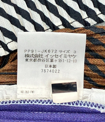 美品 PLEATS PLEASE 半袖 シャツ 転写プリント レディース SIZE 3 プリーツプリーズ