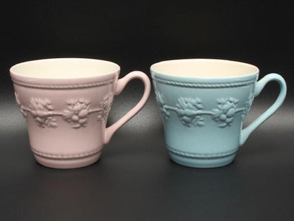 美品 ウエッジウッド マグカップ 2点セット ペア フェスティビティ ピンク ブルー WEDGWOOD