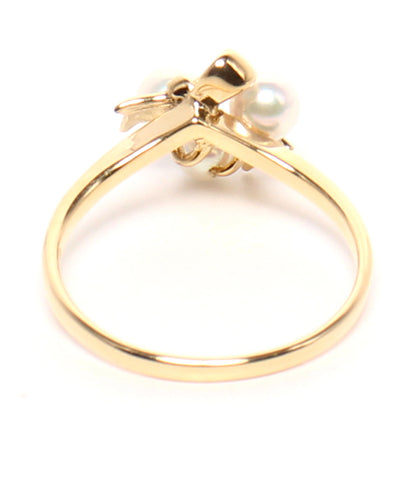 MIKIMOTO リング 指輪 K18 パール 3.0-4.0mm リボンモチーフ レディース SIZE 10号 ミキモト