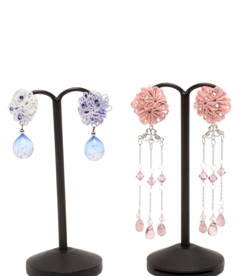 美品 ネックレス イヤリング ブローチ フラワーモチーフ 花モチーフ 7点セット レディース