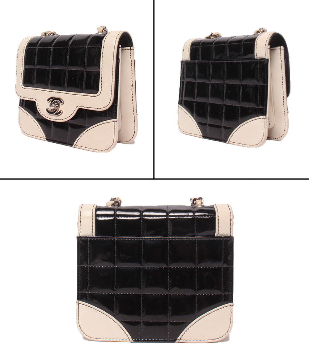 CHANEL チェーンショルダーバッグ 6番台 斜め掛け バイカラー シルバー