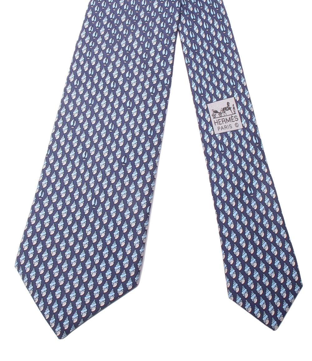美品 エルメス ネクタイ シルク100％ 貝柄 メンズ HERMES