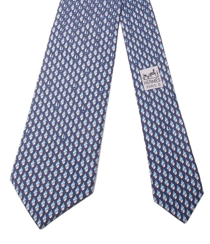 美品 エルメス ネクタイ シルク100％ 貝柄 メンズ HERMES
