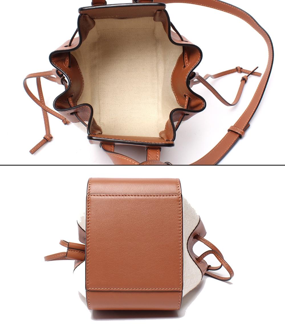 美品 ロエベ 2way ハンドバッグ ショルダーバッグ 斜め掛け ハンモック ドローストリングバッグ ミニ レディース LOEWE