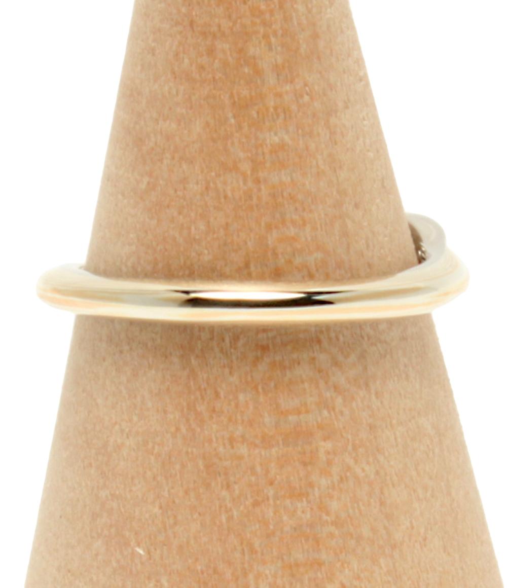 美品 もくめがねや リング 指輪 K18 Pt900 SV925 さくらダイヤモンド 0.254ct レディース 杢目金屋