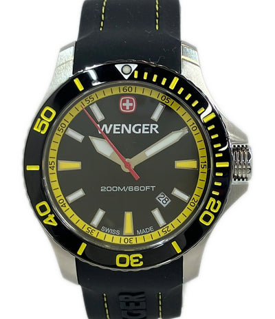美品 WENGER 腕時計 シーフォース クオーツ ブラック 0641.101 メンズ ウェンガー