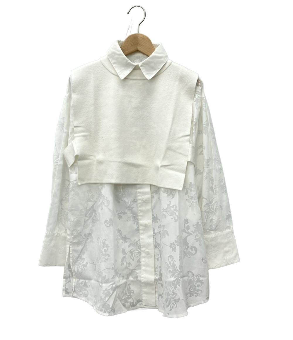 アメリ ノースリーブニット 長袖シャツ セットvest set pattern shirt 01210450030 レディース SIZE F (M) AMERI