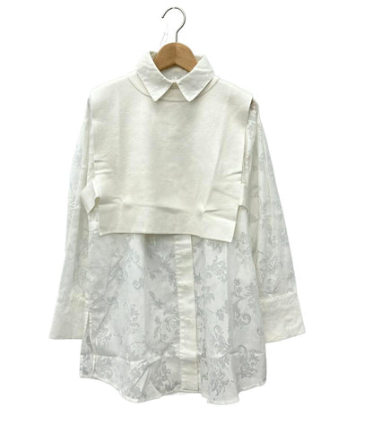 アメリ ノースリーブニット 長袖シャツ セットvest set pattern shirt 01210450030 レディース SIZE F (M) AMERI