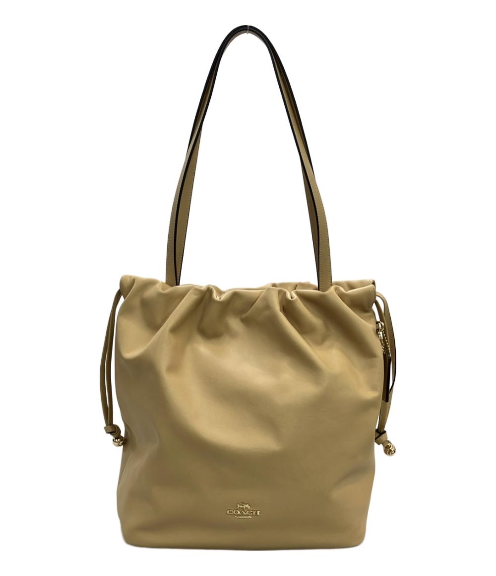 美品 コーチ トートバッグ フェイ ドローストリング  レザー CV947 レディース COACH