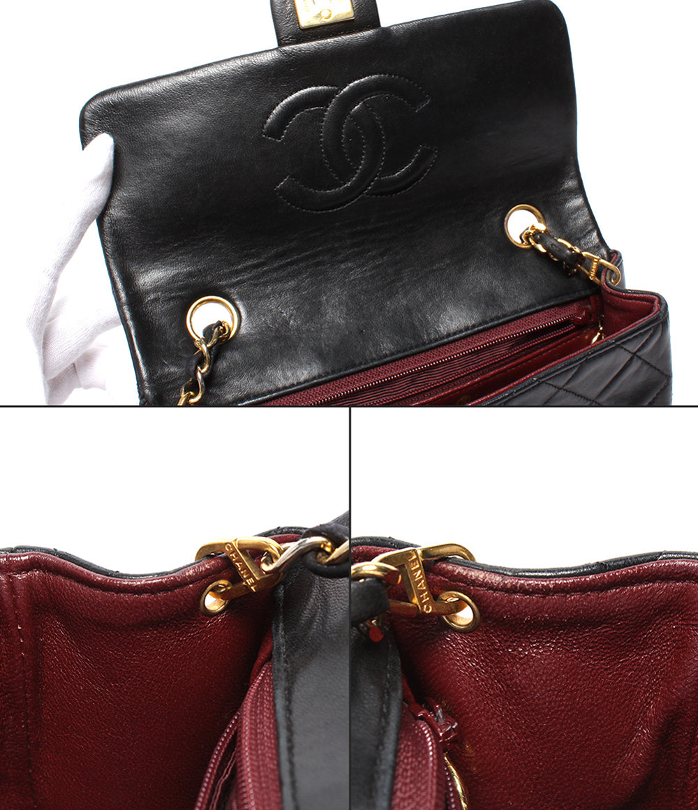 CHANEL チェーンショルダーバッグ ゴールド金具 マトラッセ20 1番台 シングルチェーン シングルフラップ レディース シャネル