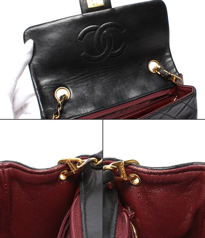 CHANEL チェーンショルダーバッグ ゴールド金具 マトラッセ20 1番台 シングルチェーン シングルフラップ レディース シャネル