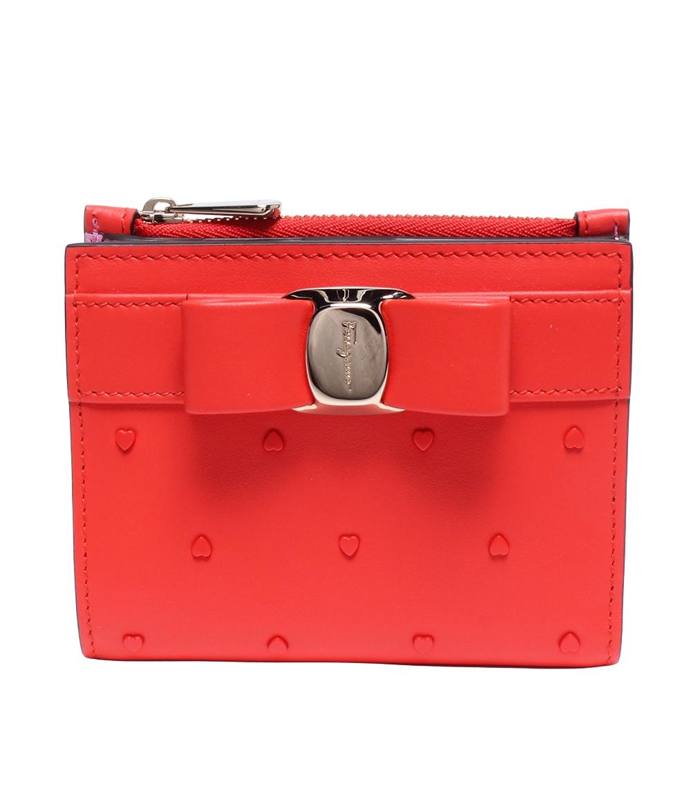 美品 サルヴァトーレフェラガモ 二つ折り財布 ヴァラ レディース Salvatore Ferragamo