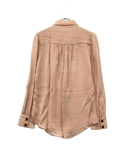 Kate Spade シルクブラウス デイジー ピンク 刺繍 花柄 長袖 レディース SIZE S ケイトスペード