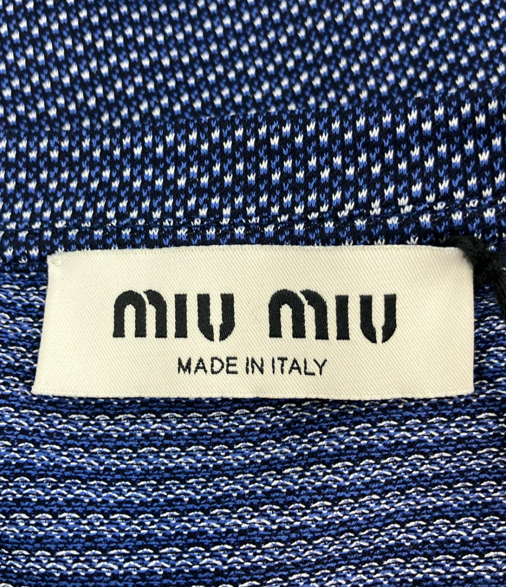 美品 Miu Miu ジャガードジャージ長袖Tシャツ MJLA47 レディース SIZE 36 (XS) ミュウ ミュウ