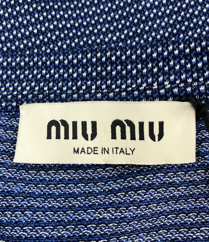 美品 Miu Miu ジャガードジャージ長袖Tシャツ MJLA47 レディース SIZE 36 (XS) ミュウ ミュウ