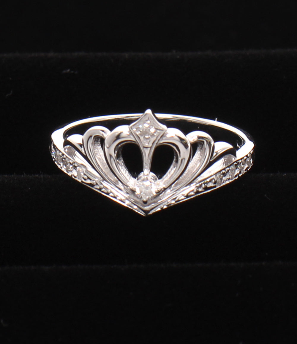 美品 Samantha Tiara リング 指輪 K18WG ダイヤ 0.09ct ティアラモチーフ レディース SIZE 7号 サマンサティアラ
