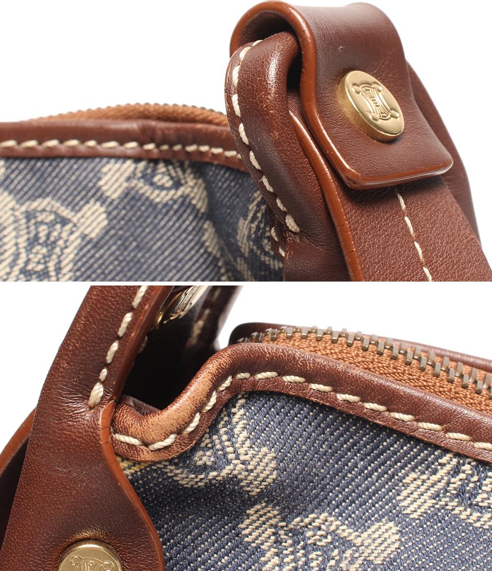 ☆セリーヌ CELINE☆ハンドバッグ ピンク ゴールド デニムバッグ マカダム CELINE ショルダーバッグ 斜め掛け デニム マカダム レディース