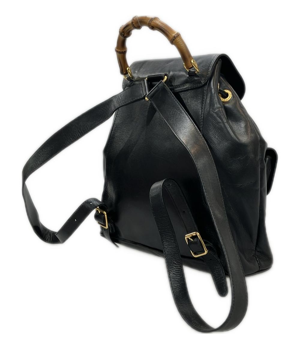 希少デザイン・美品】グッチ☆リュック 2way バンブー レザー ナイロン