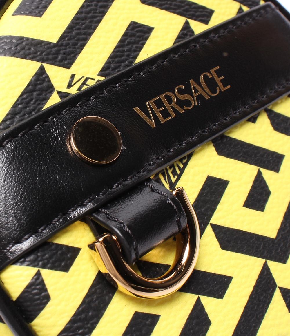 美品 ヴェルサーチ サークルポーチ ラ グレカ レディース VERSACE