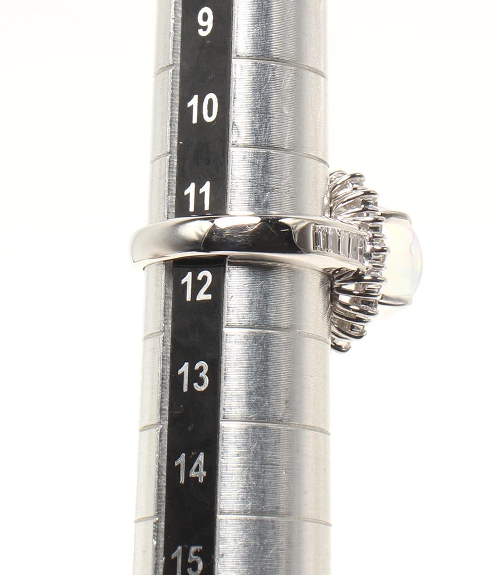 美品 リング 指輪 Pt900 ウォーターオパール3.92ct ダイヤ1.13ct レディース SIZE 12号