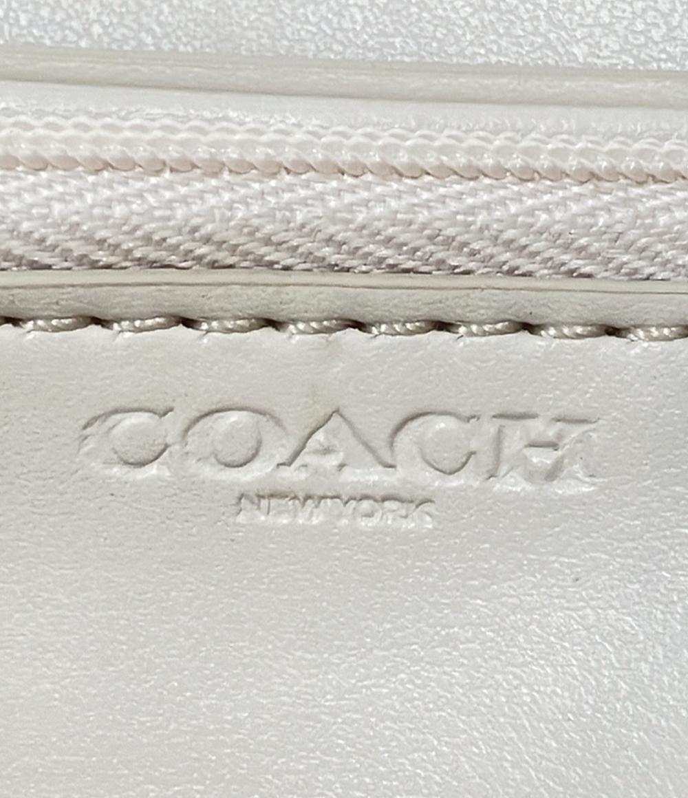 美品 コーチ ラウンドファスナー長財布 シグネチャー レディース COACH
