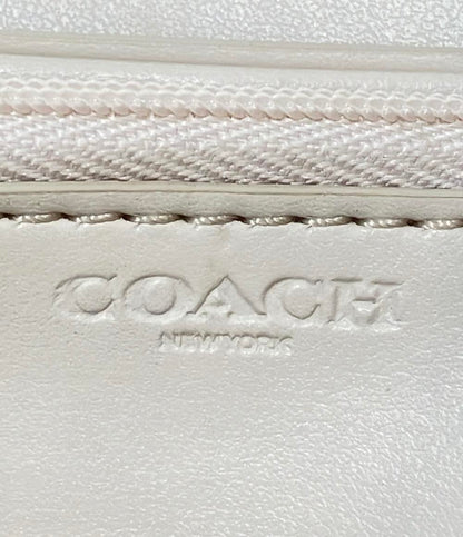 美品 コーチ ラウンドファスナー長財布 シグネチャー レディース COACH