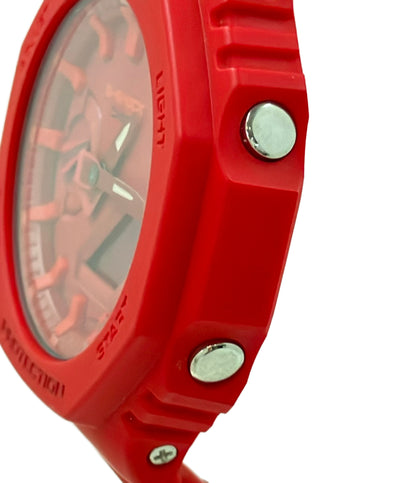 美品 CASIO 腕時計 G-SHOCK クオーツ レッド GA-2100 レディース メンズ カシオ