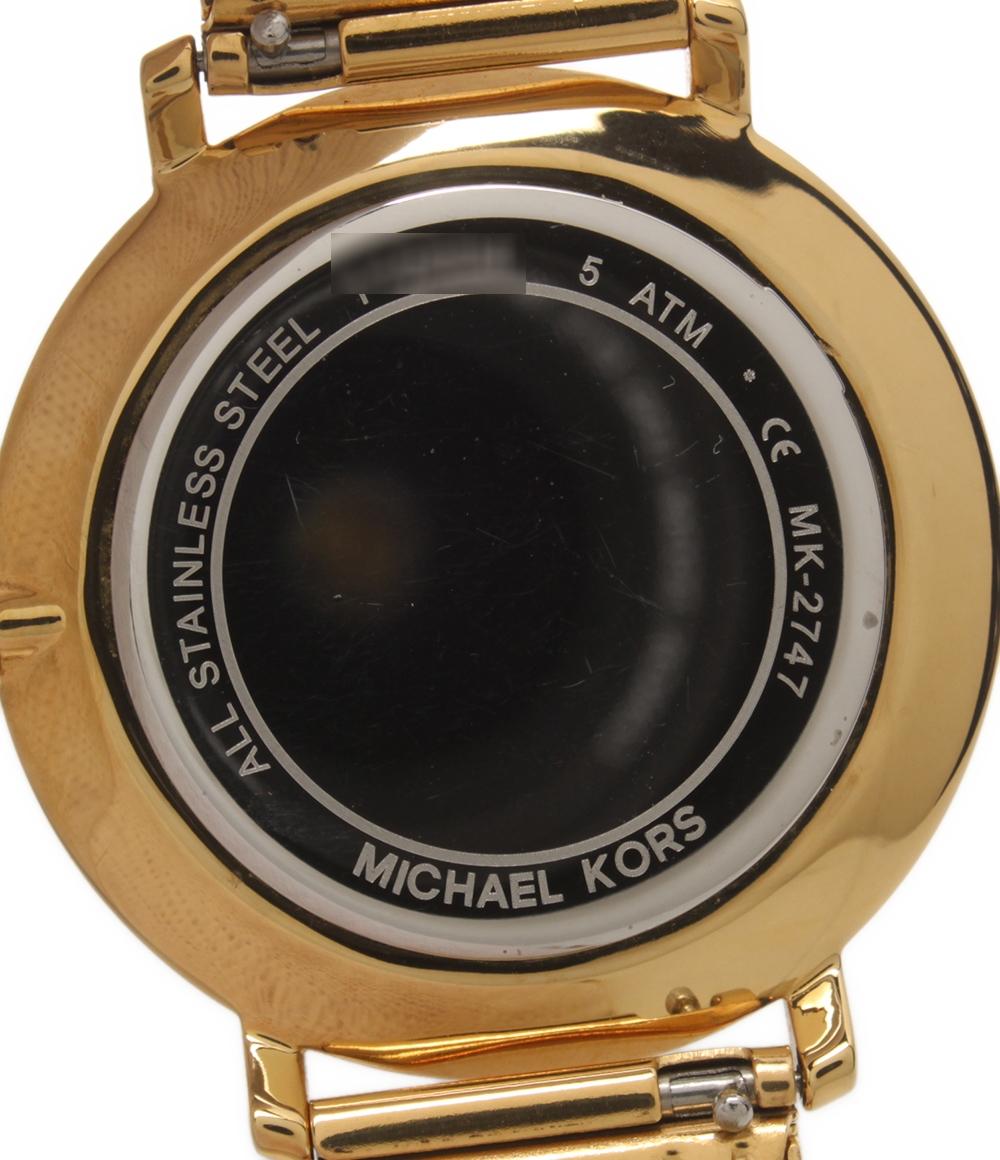 美品 マイケルコース 腕時計 クオーツ ブラック MK-2747 ユニセックス MICHAEL KORS