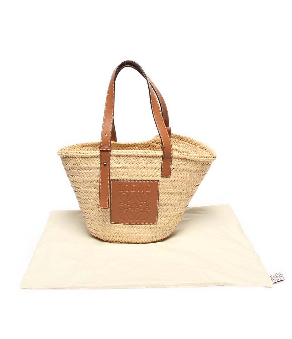 【LOEWE】バスケットバッグ スモール（ヤシの葉&カーフ）かごバッグ バスケットバッグ スモール（ヤシの葉&カーフ） ベージュ - ロエベ