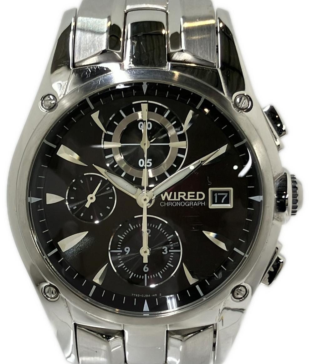 WIRED 腕時計 クオーツ ブラック 7T92-0GK0 メンズ ワイアード