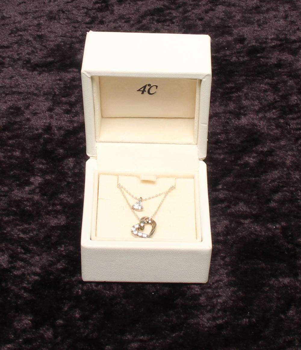 ヨンドシー 2連ネックレス SV ハートモチーフ レディース 4℃