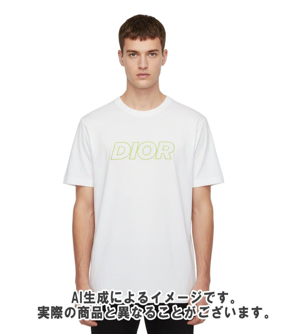 Christian Dior 半袖Tシャツ ネオン ロゴ刺繍 オーバーサイズ