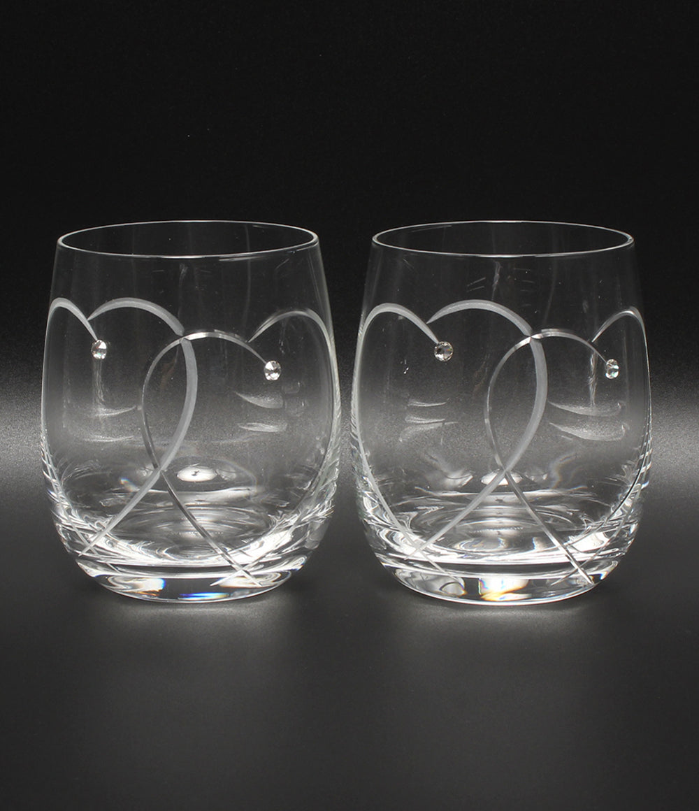 美品 WEDGWOOD グラス タンブラー 2点セット ペア プロミシス トゥーハーツ ウェッジウッド