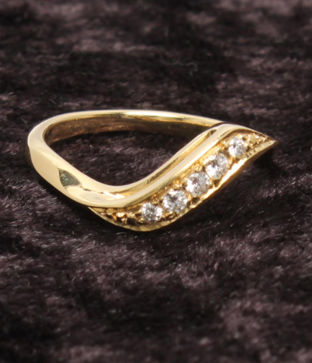 美品 MIKIMOTO リング 指輪 K18 ダイヤ 0.10ct レディース SIZE 8号 ミキモト