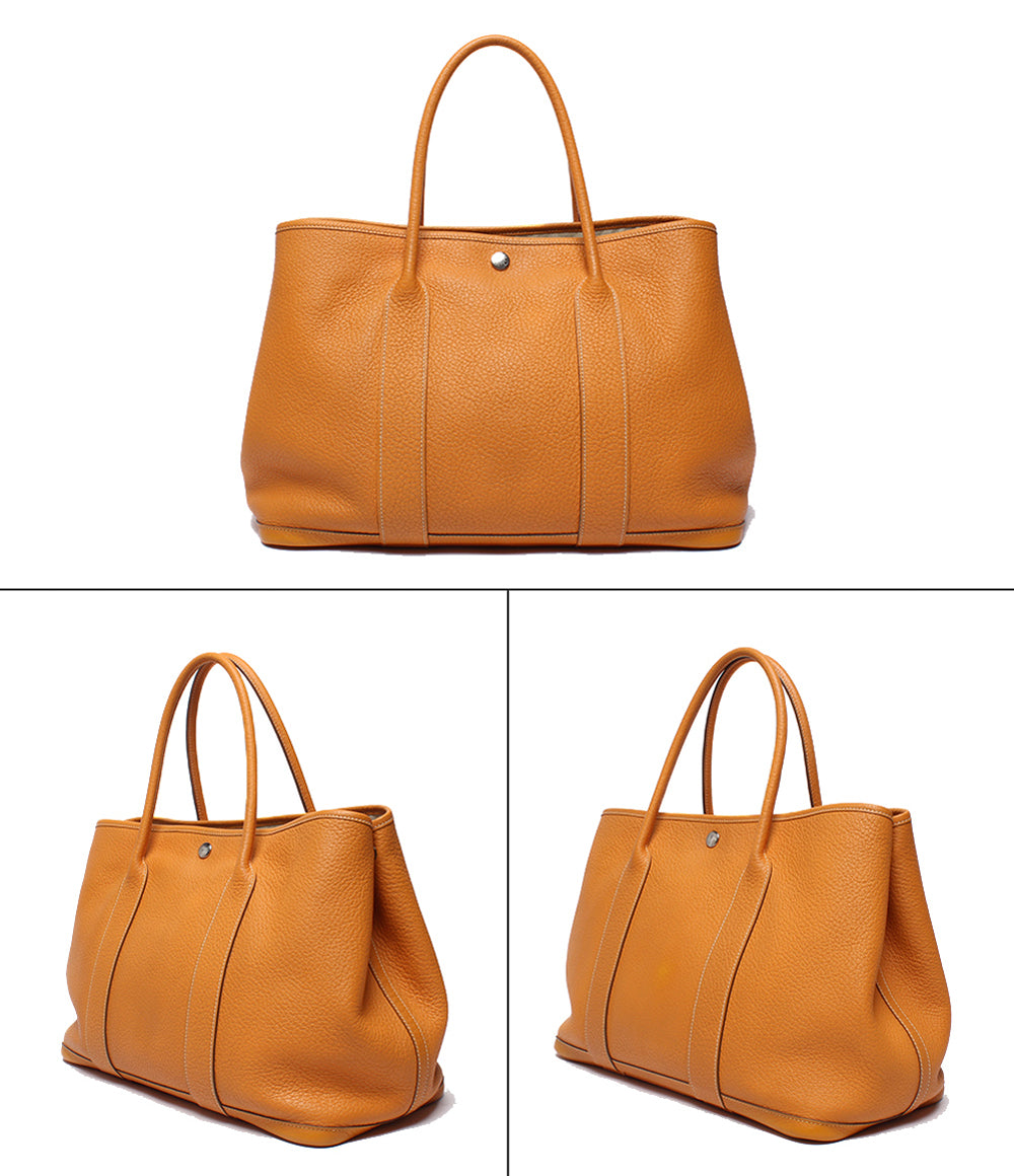 HERMES トートバッグ ハンドバッグ □P刻印 シルバー金具 ガーデンパーティPM 36 トリヨンクレマンス レディース エルメス