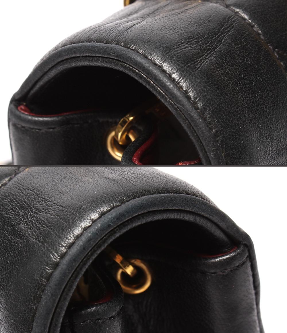 CHANEL チェーンショルダーバッグ ダイアナ ラムスキン 2番台 ゴールド金具 シングルフラップ シングルチェーン マトラッセ レディース シャネル