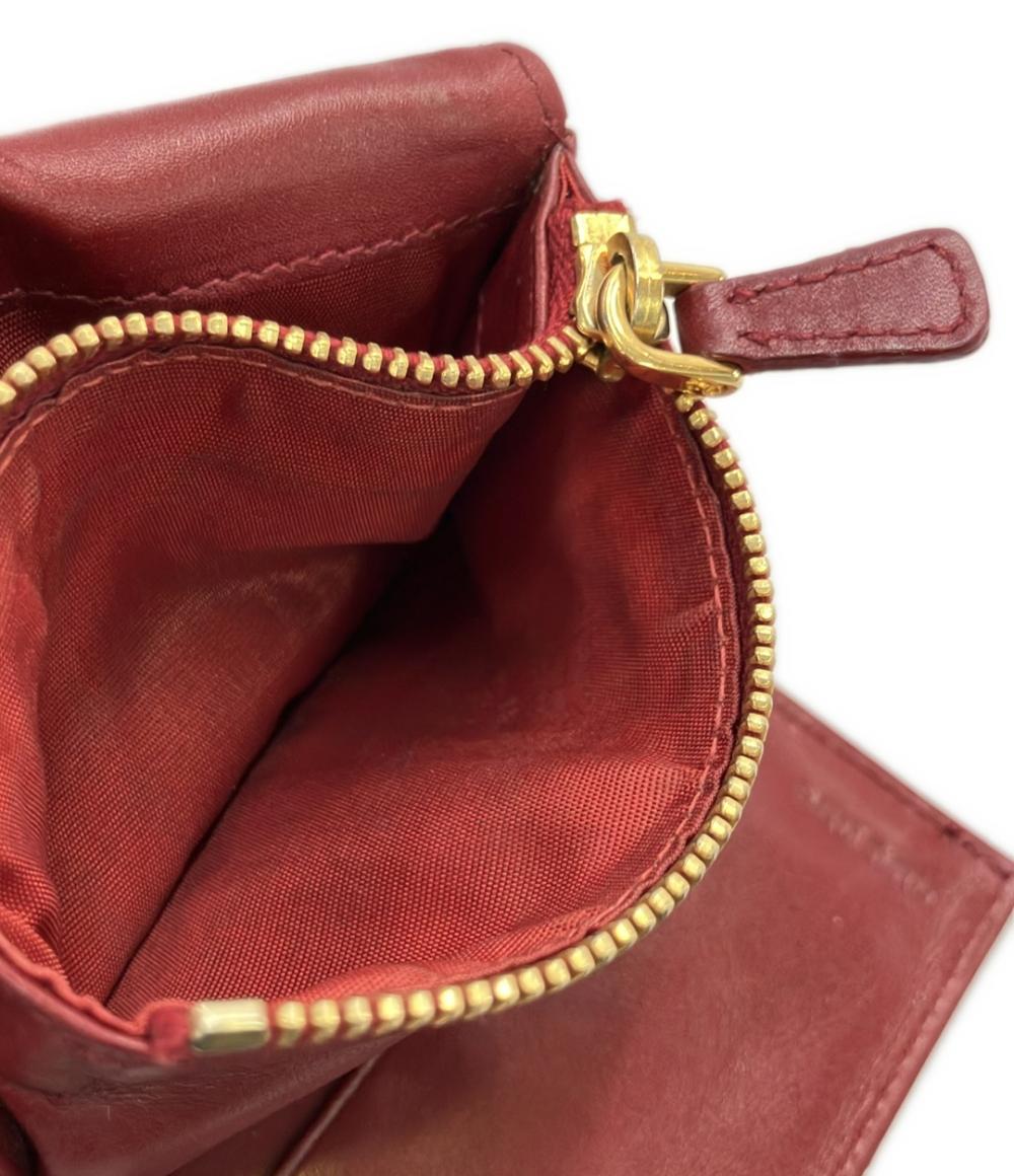 ミュウ ミュウ 三つ折り財布 クロコ型押し レディース Miu Miu