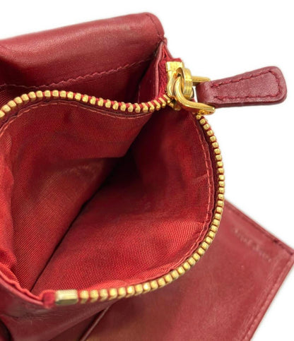 ミュウ ミュウ 三つ折り財布 クロコ型押し レディース Miu Miu