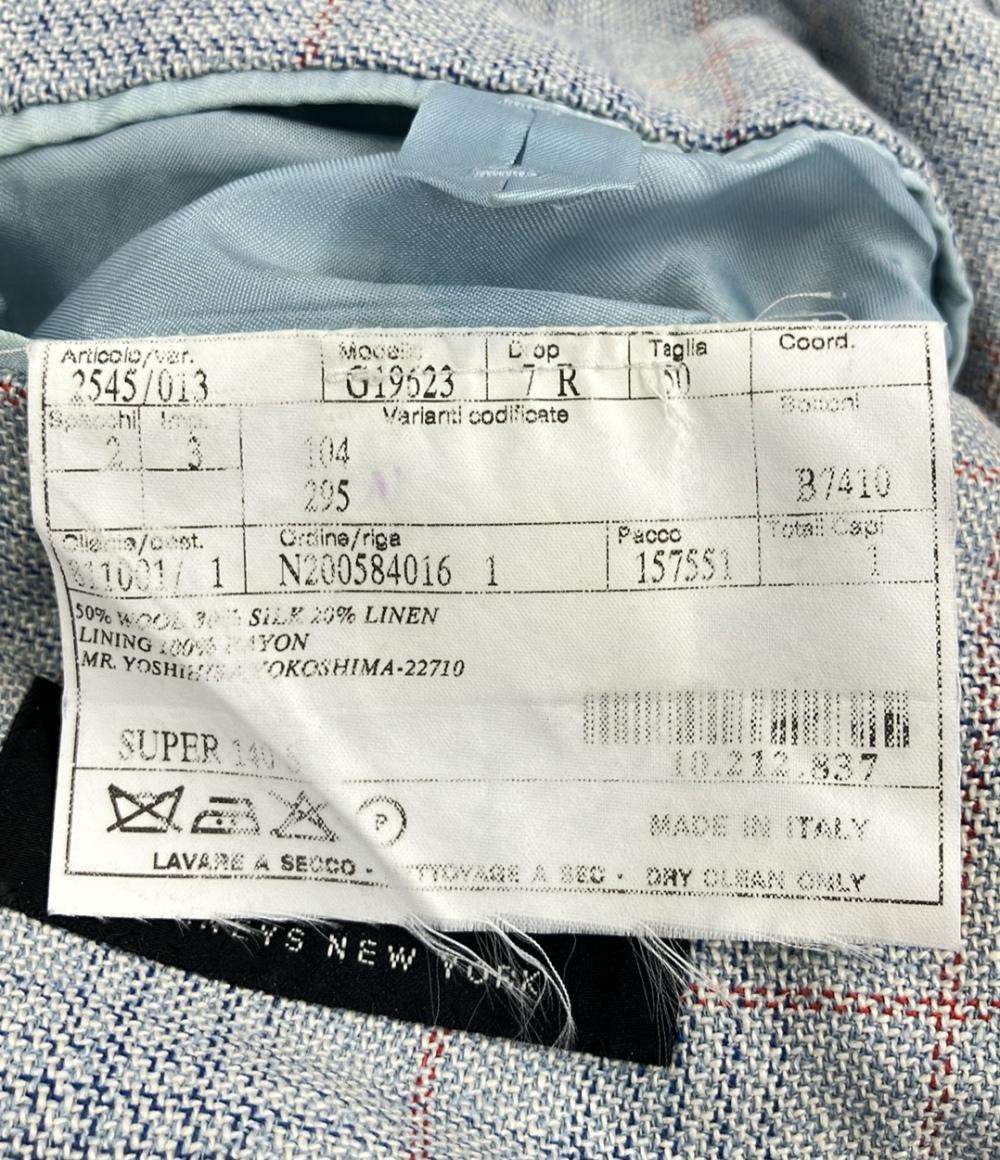 ベルヴェスト リネン テーラードジャケット チェック柄 メンズ SIZE 50 (XL) BELVEST