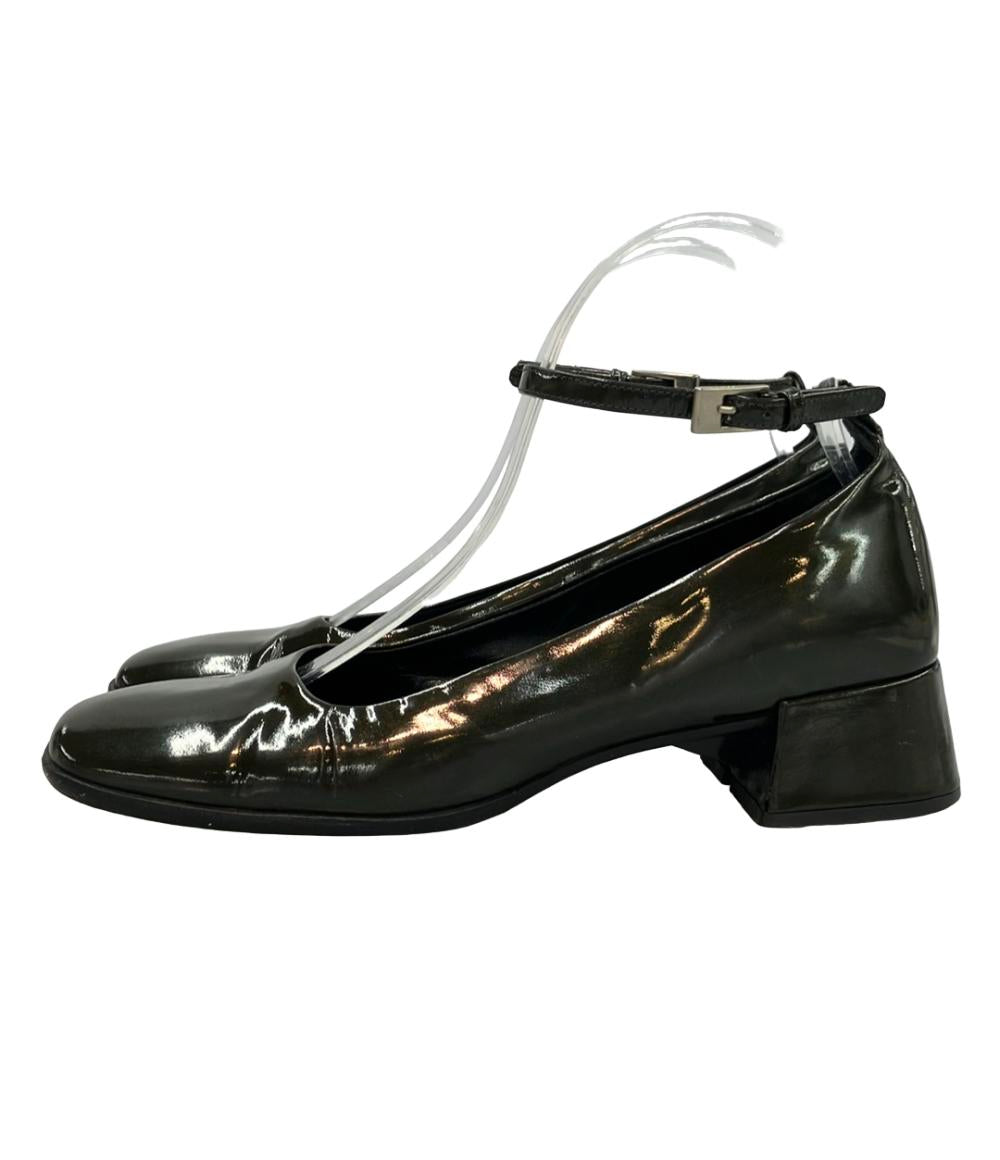 【美品】PRADA プラダ エナメル アンクルストラップ パンプス ブラック PRADA エナメルアンクルストラップパンプス レディース SIZE 37 (24cm