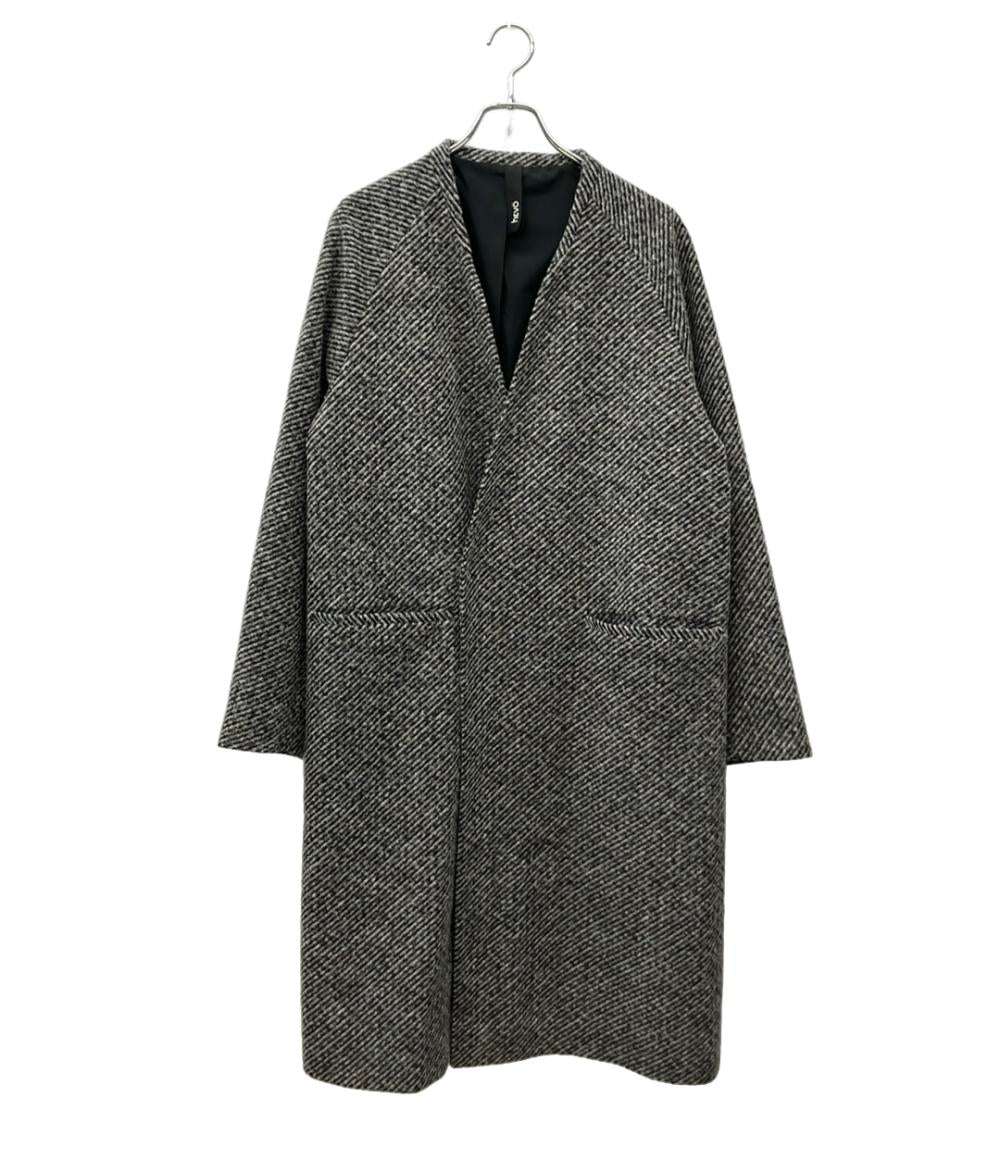 HEVO コート へリボーン LAMIA T Herringbone Collarless Coat 24020310000330 メンズ SIZE 46 (M) イーヴォ