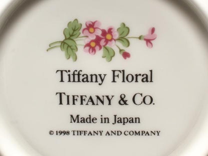美品 TIFFANY&Co. デミタスカップ＆ソーサー 2客セット ペア フローラル ティファニー