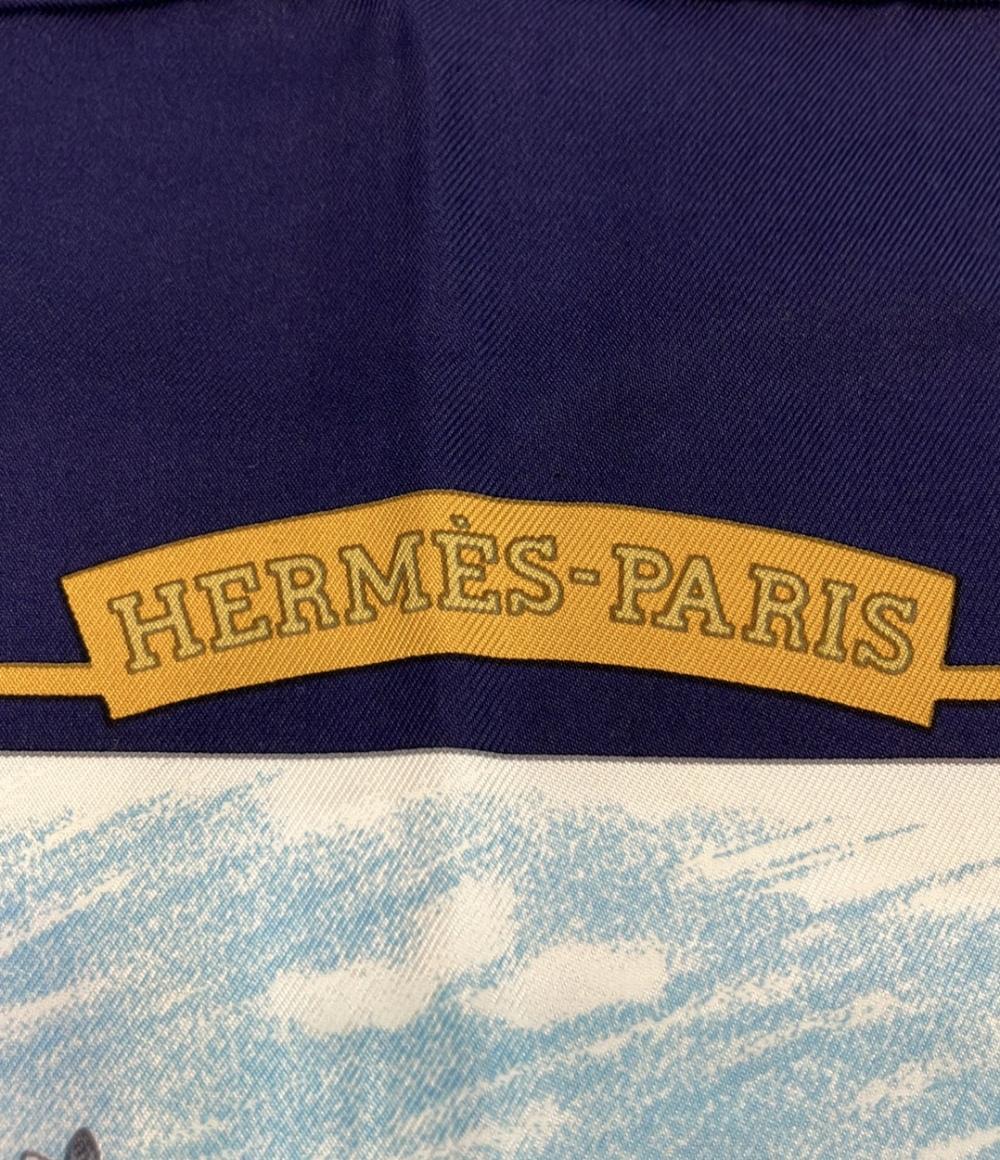 美品 HERMES スカーフ カレ90 シルク100% Auteuil en Mai レディース エルメス