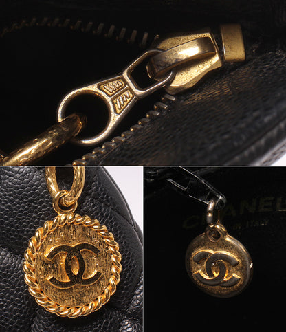 CHANEL トートバッグ ショルダーバッグ 肩掛け ゴールド金具 7番台 キャビアスキン レディース シャネル
